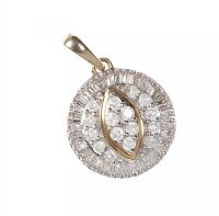 9CT GOLD AND DIAMOND CLUSTER PENDANT at Ross's Online Art Auctions