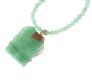 JADE BEADED NECKLACE WITH 18CT GOLD AND JADE ELEPHANT PENDANT at Ross's Online Art Auctions