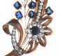 9CT GOLD FLORAL BROOCH SET WITH CRYSTALS at Ross's Online Art Auctions