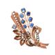 9CT GOLD FLORAL BROOCH SET WITH CRYSTALS at Ross's Online Art Auctions