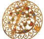 GOLD-TONE METAL PIERCED BELT BUCKLE SET WITH COLOURED CRYSTALS at Ross's Online Art Auctions