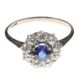 18CT WHITE GOLD, PLATINUM, SAPPHIRE AND DIAMOND CLUSTER RING at Ross's Online Art Auctions
