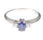 9CT WHITE GOLD SAPPHIRE AND DIAMOND THREE STONE RING at Ross's Online Art Auctions