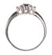 9CT WHITE GOLD SAPPHIRE AND DIAMOND THREE STONE RING at Ross's Online Art Auctions