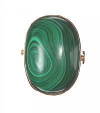 9CT GOLD DRESS RING SET WITH MALACHITE at Ross's Online Art Auctions