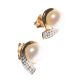 9CT GOLD CULTURED PEARL AND DIAMOND EARRINGS at Ross's Online Art Auctions