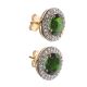 GOLD-PLATED STERLING SILVER DIOPSIDE AND WHITE TOPAZ CLUSTER EARRINGS at Ross's Online Art Auctions