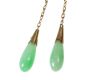 GOLD-TONE METAL AND JADE DROP EARRINGS at Ross's Online Art Auctions