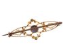 9CT GOLD PIERCED BAR BROOCH SET WITH AMETHYST AND SEED PEARLS at Ross's Online Art Auctions