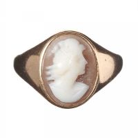 14CT GOLD CAMEO RING at Ross's Online Art Auctions