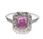 PLATINUM PINK SAPPHIRE AND DIAMOND CLUSTER RING IN THE STYLE OF ART DECO at Ross's Online Art Auctions