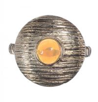 STERLING SILVER AND ETHIOPIAN OPAL DRESS RING at Ross's Online Art Auctions