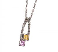 18CT WHITE GOLD FANCY COLOUR SAPPHIRE AND DIAMOND PENDANT AND CHAIN at Ross's Online Art Auctions