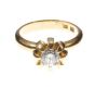 18CT GOLD AND DIAMOND SOLITAIRE RING BY THE DESIGNER RUDOLF HELTZEL at Ross's Online Art Auctions