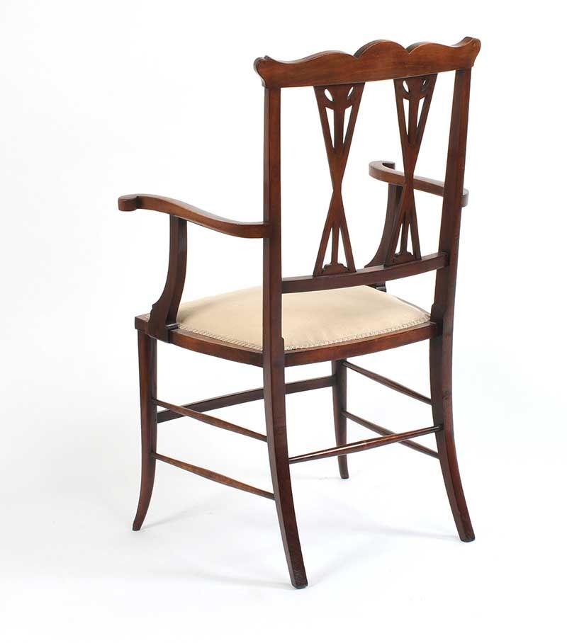 EDWARDIAN INLAID ARMCHAIR at Ross's Online Art Auctions