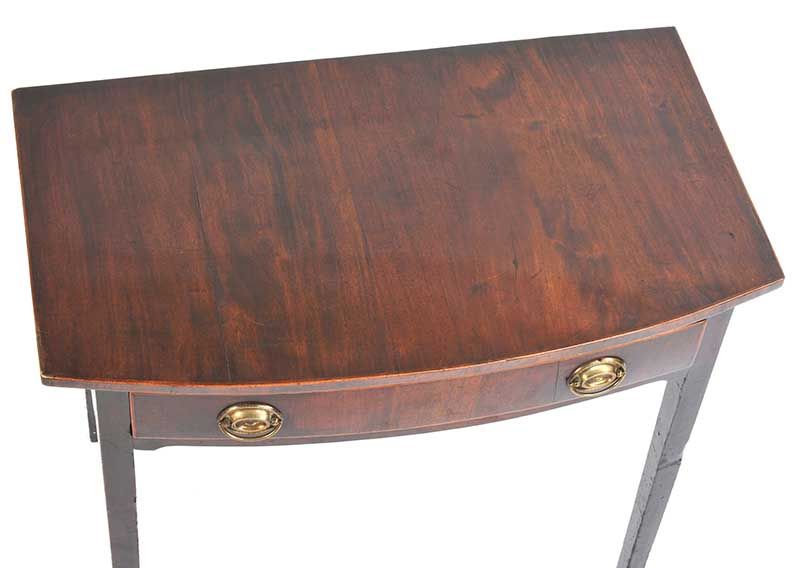 GEORGIAN BOW FRONT SIDE TABLE at Ross's Online Art Auctions