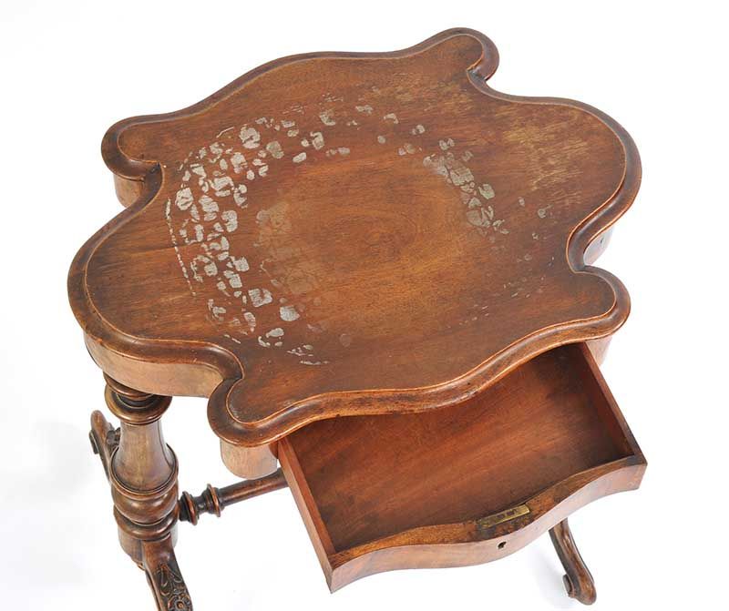 VICTORIAN WALNUT SEWING TABLE at Ross's Online Art Auctions