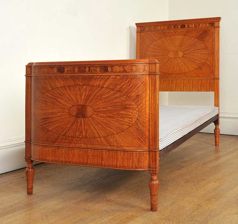 INLAID SATINWOOD SINGLE BED at Ross's Online Art Auctions