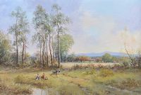 BLACKBERRY PICKERS, NEAR KILMORE by William Cunningham at Ross's Online Art Auctions