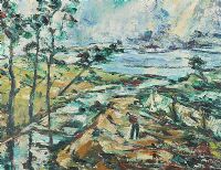 ON THE BANKS OF LOUGH NEAGH by Evelyn Thompson at Ross's Online Art Auctions