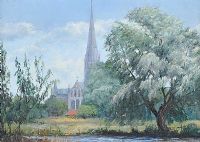 SALISBURY CATHEDRAL by Tobias Everet Spence at Ross's Online Art Auctions