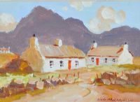 THATCHED COTTAGES, IRELAND by Samuel McLarnon UWS at Ross's Online Art Auctions