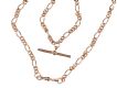 9CT ROSE GOLD FIGARO LINK CHAIN WITH T-BAR at Ross's Online Art Auctions