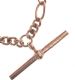 9CT ROSE GOLD FIGARO LINK CHAIN WITH T-BAR at Ross's Online Art Auctions