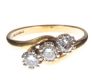 18CT GOLD AND DIAMOND THREE STONE TWIST RING at Ross's Online Art Auctions