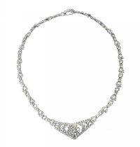 1920'S SILVER-TONE METAL AND CRYSTAL NECKLACE at Ross's Online Art Auctions