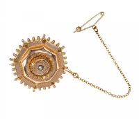 VICTORIAN 10CT GOLD MOURNING BROOCH SET WITH A SEED PEARL at Ross's Online Art Auctions