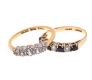 PAIR OF 9CT GOLD CRYSTAL-SET RINGS at Ross's Online Art Auctions