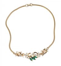1960'S GOLD-TONE METAL AND CRYSTAL NECKLACE BY THE DESIGNER TRIFARI at Ross's Online Art Auctions