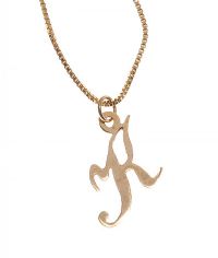 9CT GOLD 'K' PENDANT ON A 9CT GOLD BOX LINK CHAIN at Ross's Online Art Auctions
