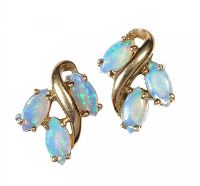 9CT GOLD AND OPAL EARRINGS at Ross's Online Art Auctions