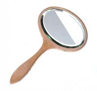 ART DECO HAND-PAINTED WOODEN HAND MIRROR at Ross's Online Art Auctions