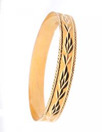 18CT GOLD BRIGHT-CUT SLAVE BANGLE at Ross's Online Art Auctions