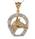 9CT GOLD DIAMOND-SET PENDANT AND CHAIN IN AN EQUESTRIAN THEME at Ross's Online Art Auctions
