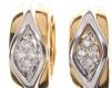 HEAVY PAIR OF TWO-TONE 18CT GOLD DIAMOND-SET HUGGIE-STYLE EARRINGS at Ross's Online Art Auctions