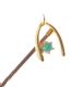 15CT GOLD WISHBONE STICK PIN SET WITH TURQUOISE AND A 9CT GOLD STICK PIN IN A CRICKET THEME at Ross's Online Art Auctions
