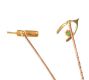 15CT GOLD WISHBONE STICK PIN SET WITH TURQUOISE AND A 9CT GOLD STICK PIN IN A CRICKET THEME at Ross's Online Art Auctions