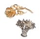 DUO OF METAL BROOCHES IN A FLORAL THEME, ONE BY THE DESIGNER SARAH COVENTRY at Ross's Online Art Auctions