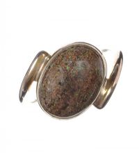 STERLING SILVER DRESS RING SET WITH BOULDER BLACK OPAL at Ross's Online Art Auctions