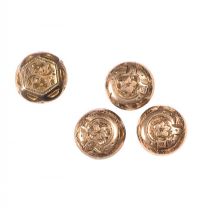 SET OF FOUR ENGRAVED 9CT GOLD STUDS at Ross's Online Art Auctions
