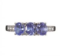 10CT WHITE GOLD TANZANITE AND CUBIC ZIRCONIA RING at Ross's Online Art Auctions
