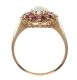 9CT GOLD OPAL AND RUBY CLUSTER RING at Ross's Online Art Auctions