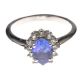 STERLING SILVER TANZANITE AND WHITE TOPAZ CLUSTER RING at Ross's Online Art Auctions
