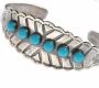 STERLING SILVER BANGLE SET WITH FAUX TURQUOISE at Ross's Online Art Auctions