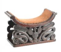 VICTORIAN CARVED MAHOGANY CRADLE STOOL at Ross's Online Art Auctions