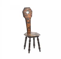 VICTORIAN POKERWORK SPINNING CHAIR at Ross's Online Art Auctions